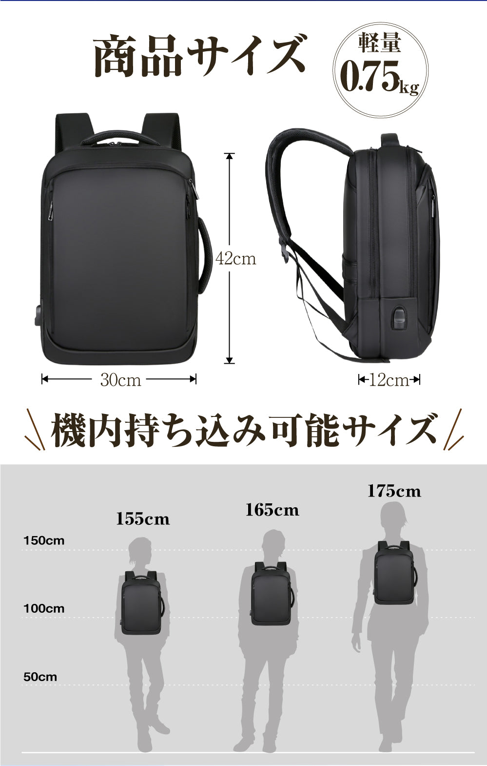 ビジネスリュック 軽量 防水 メンズ PC収納 USB対応